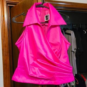 Vintage TADASHI collar shirt fuscia pink